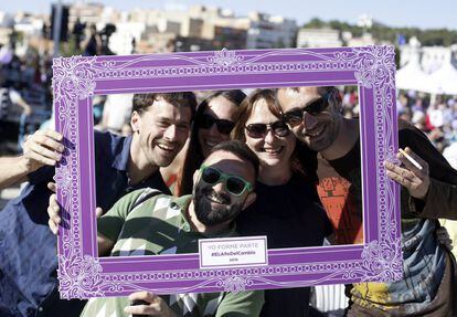Mitin de cierre de campaña de Podemos en Madrid, en 2015.