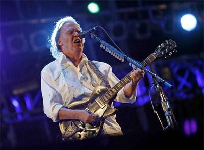 Neil Young, durante su actuación anoche en el festival de Rock in Rio.