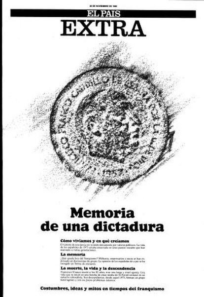 Portada del especial de EL PAÍS cuando se cumplieron 10 años desde la muerte de Franco.