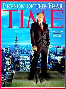 Portada de la revista <i>Time,</i> con Giuliani como hombre del año.