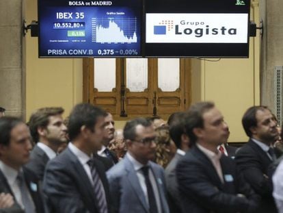 Asistentes al estreno de Logista en la Bolsa de Madrid