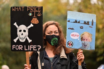 Protestas en las calles de Londres mientras se celebraba la COP26 en Glasgow (Reino Unido).