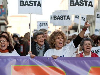 Protesta en Italia contra la violencia machista en 2009.