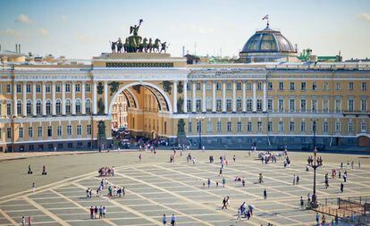 Plaza del Palacio, en San Petersburgo (Rusia).