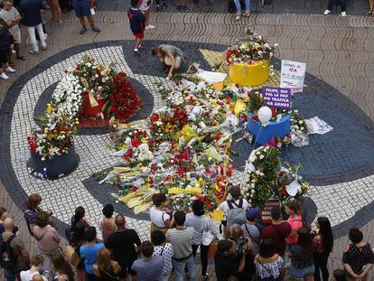  Acto de homenaje en el primer aniversario de los atentados de Barcelona y Cambrils en que han participado los familiares de las víctimas.