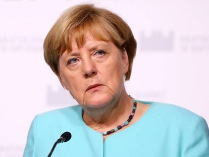 La canciller alemana Angela Merkel, el viernes en Bratislava. 
