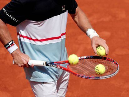Un tenista, este lunes en Roland Garros.