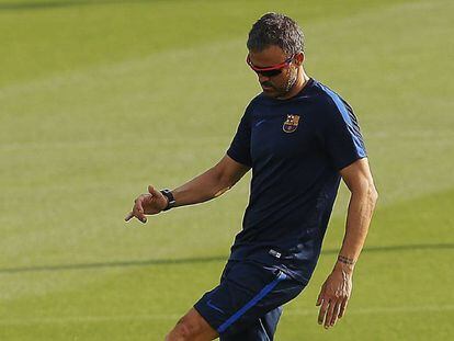 Luis Enrique, a la ciutat esportiva del Barça.