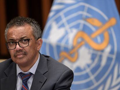 El director general de la OMS, Tedros Adhanom Ghebreyesus, en una conferencia en Ginebra, el pasado julio.