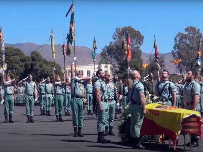 Acto fúnebre en honor del legionario Alejandro Jiménez Cruz, fallecido en marzo de 2019.