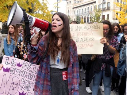 Manifestación del Día Internacional contra la Violencia de Género, en Granada, en 2021.