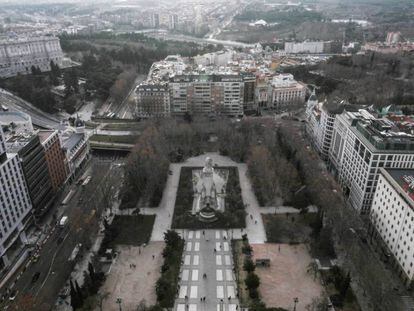 Vista de la Plaza España, antes del inicio de las obras.