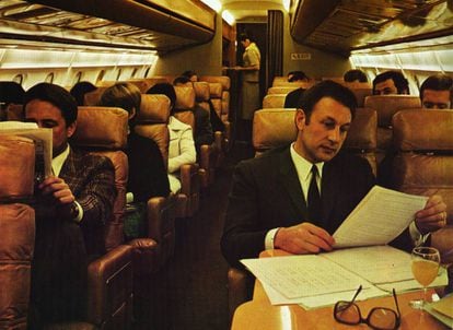 Las cabinas de los primeros Concorde decepcionaron por su diseño interior tradicional pensado para dar tranquilidad, ya que los viajeros esperaban una apariencia futurista. |