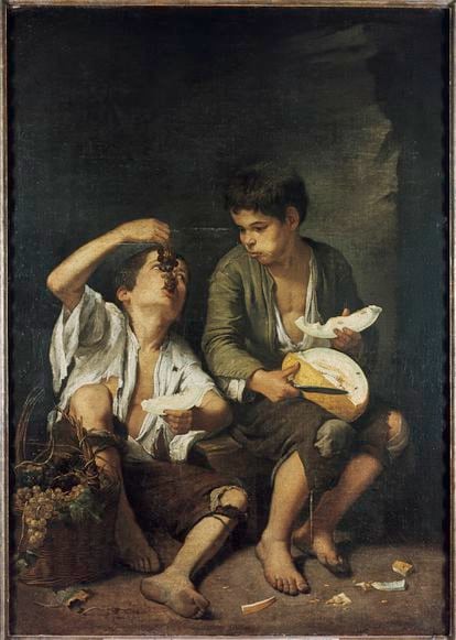 El cuadro 'Niños comiendo uvas y melón' (1645/46), de Bartolomé Esteban Murillo.