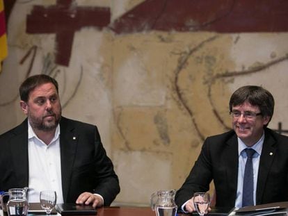 Oriol Junqueras y Carles Puigemont.