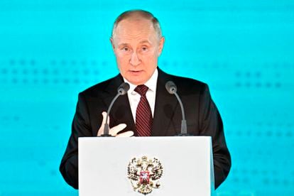Putin, durante su intervención en Moscú. 