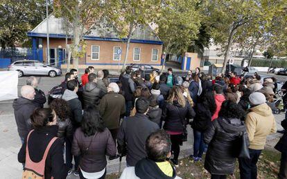 Protesta de un AMPA en Leganés, Madrid.