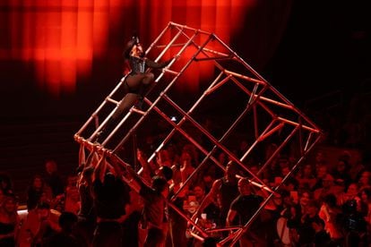 Dua Lipa during her performance at the Grammys. 