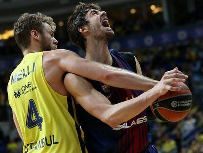 Melli y Tomic, en el Fenerbah&ccedil;e-Bar&ccedil;a.