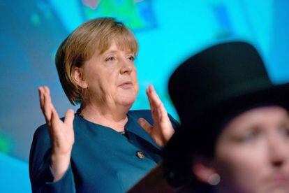 La canciller alemana, Angela Merkel, durante un discurso este fin de semana.