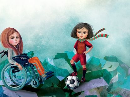 Detalle del cartel realizado para la campaña 'Xoguetes sen Estereotipos de Xénero' de la Diputación Provincial de Pontevedra.