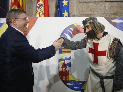 El presidente de la Generalitat, Ximo Puig, y el actor Eugeni Alemany.