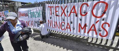 Protestas de miembros de grupos indigenistas contra Chevron.