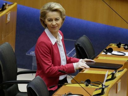 Ursula Von der Leyen, el pasado jueves en el Parlamento Europeo.