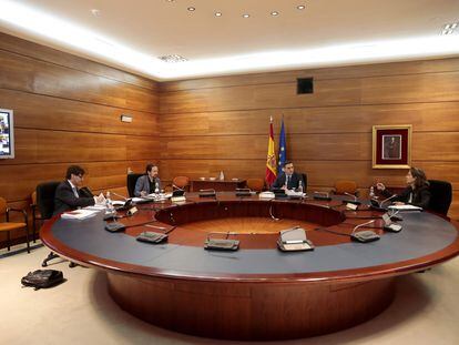 Reunión del Consejo de Ministros, este martes en La Moncloa.
