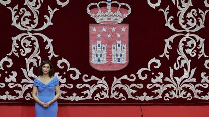 Isabel Díaz Ayuso, durante su toma de posesión como presidenta de la Comunidad de Madrid.