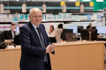 El presidente de Mercadona, Juan Roig, durante el acto de presentación de resultados de la empresa en Paterna (Valencia), este martes.
