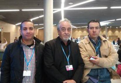 De izquierda a derecha, Bernis Trejos, Jorge Cabrera y Alejandro Alemán, en Bonn (Alemania).