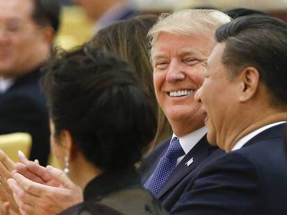 Donald Trump y Xi Jinping, este jueves en Pek&iacute;n.