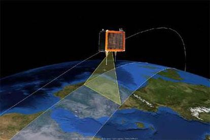 Ilustración del futuro satélite privado de observación de la Tierra optimizado para fotografiar España.