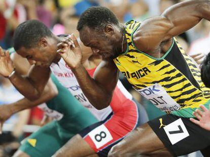 Usain Bolt, durante las semifinales de los 100 m lisos.