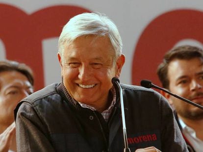 López Obrador, durante un acto de campaña.