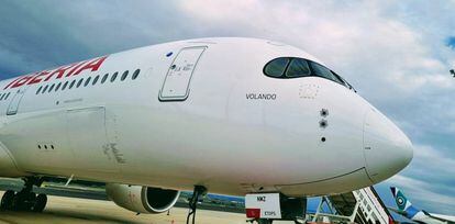 El A350-900 recién recibido por Iberia.