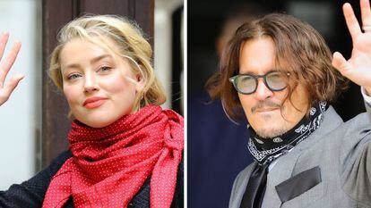 Amber Heard y Johnny Depp, a su llegada al juicio por difamación que el actor tiene contra el diario 'The Sun', en Londres