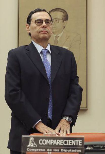 Jaime Caruana, exgobernador del Banco de España, en el Congreso en julio, EN