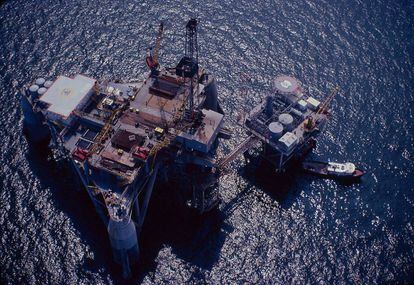 Una plataforma petrolera en el golfo de México