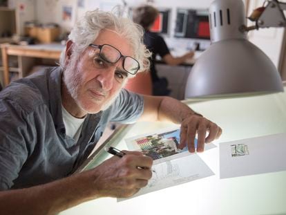 Miguel Ángel Gallardo Paredes, en su estudio de Barcelona en mayo de 2017.