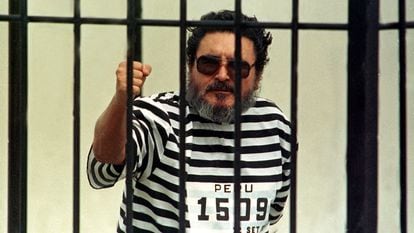 Abimael Guzmán, en prisión tras su captura en septiembre de 1992.