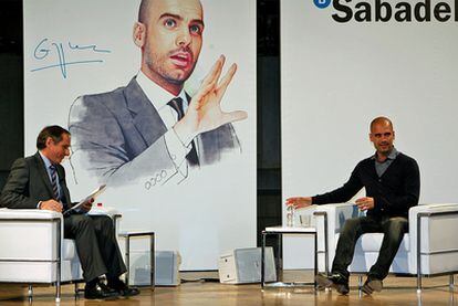 Guardiola, durante el acto