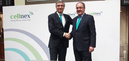Francisco Reynés, presidente de Cellnex, y Tobías Martínez, consejero delegado