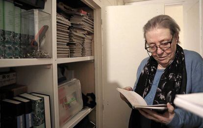 Demetria Chamorro, viuda del escritor, el pasado jueves en su casa.