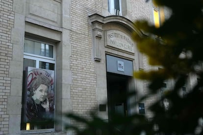 This photograph taken on January 5, 2024 shows the entrance of the Radium Institute, the historic site of Polish-French physicist and chemist Marie Curie's laboratory. French Culture Minister Rima Abdul-Malak announced on January 5, 2024 the cancellation of the planned demolition of the historic site of Marie Curie's laboratory in Paris, where a biological chemistry center for cancer was to be built. (Photo by Dimitar DILKOFF / AFP)