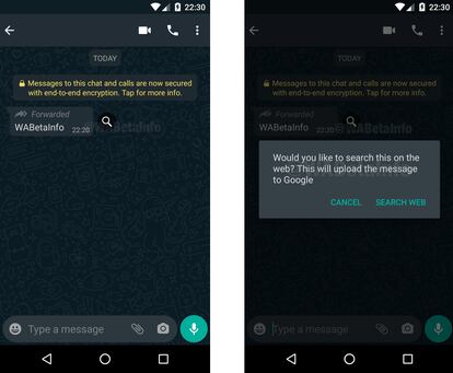 Captura de pantalla del funcionamiento de la nueva herramienta de WhatsApp.
