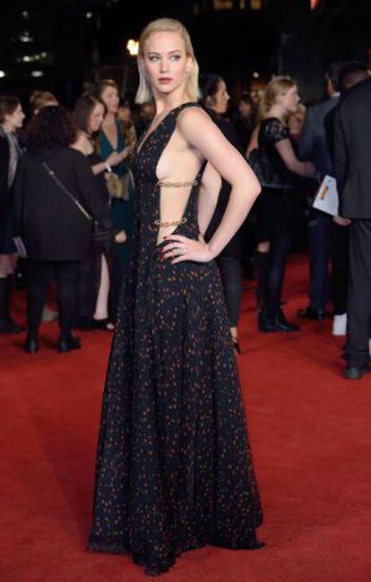 Jennifer Lawrence en la premiere de Londres.