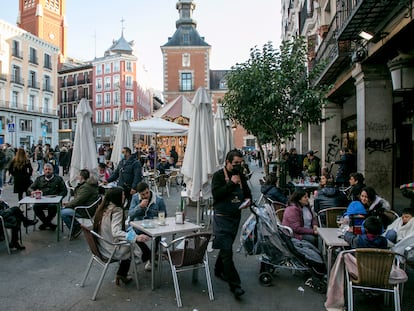 Una terraza de Madrid durante el puente de diciembre.