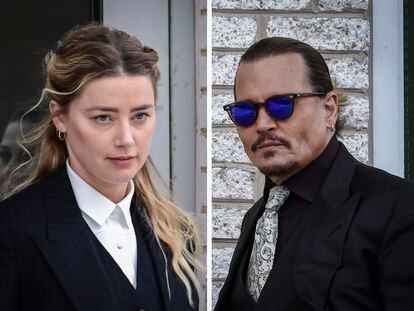 Amber Heard y Johnny Depp, saliendo del juzgado tras una de las sesiones del juicio.